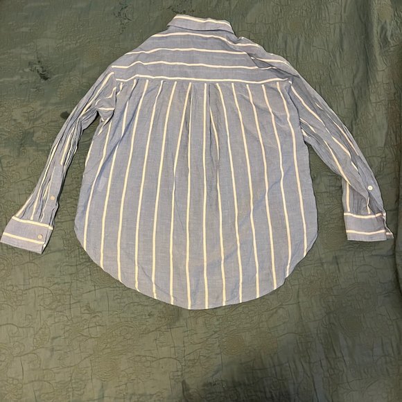 Blue Button-down with white stripes - Picture 4 of 6